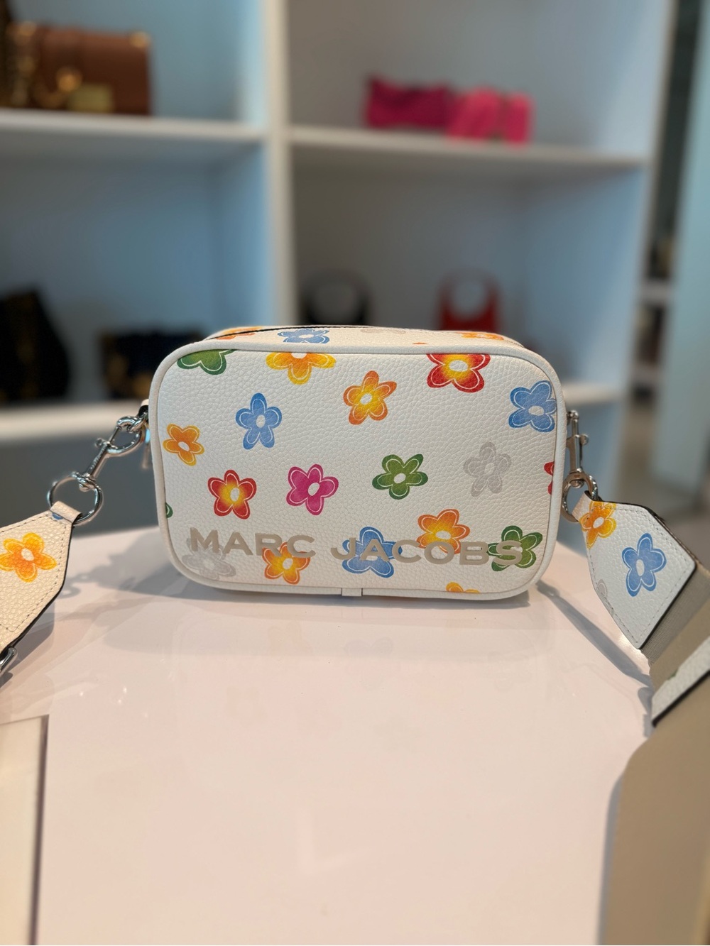 NWT Marc Jacobs leather flower print flash camera bag - white multi